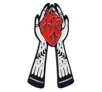 Ectogasm 100138 Hands Holding Anatomical Heart Witchy Enamel Pin for Halloween