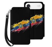 Ecuador Ecuadorian Flag National Emblem Wallet Case Compatible with iPhone 17 Air 17 Pro Max with Card Holder Wristband