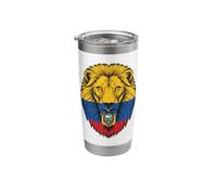 Ecuador Flag Colors Lion Head Stainless Steel Insulated Tumbler
