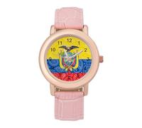 Ecuador Flag Fashion Women's Watch Easy Reader Novelty Slim Quartz Casual Dress Wrist Watches