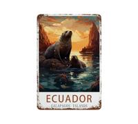 Ecuador Galapagos Islands Vintage Metal Tin Sign