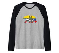 Ecuador Mami Flag Bear Raglan Baseball Tee