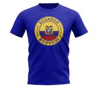 Ecuador Men's Personalised Football Badge T-Shirt Royal in Blue | Size: Medium Ecuador Blue M