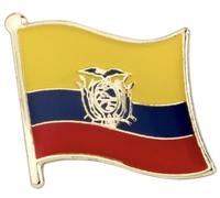 Ecuador National Flag Enamel Metal Pin Badge Diplomat Lapel - 1.9cm x 1.6cm - Hard Enamel Ecuadorian Tricolour Flag Pin - National Symbol Badge for Jacket, Hat, or Backpack