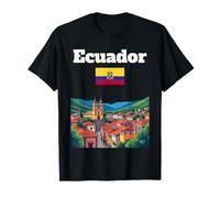 Ecuador Trip Souvenir Quito City Lover Ecuador Flag T-Shirt