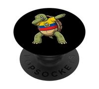 Ecuador Turtle Dab Pose Ecuadorian Flag PopSockets Adhesive PopGrip