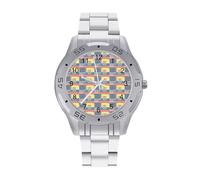 Ecuador U.S.A Flag Business Stainless Watch Fashion Designer Wristwatch Easy Reader Analog Watches Gifts for Men