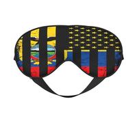 Ecuadorian American Flag America Ecuador Roots Eye Mask Sleep Mask Light BlockBlindfold Night Eyes Cover Soft Pressure-Free Eyeshade with Elastic Strap for Home Travel Office Nap Yoga