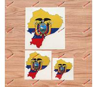 Ecuadorian Ecuador Country Outline Map Flag Vinyl Decal Sticker - 3 Pack Reflective, 7.6cm, 10.2cm, 15.2cm