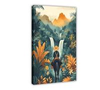 Ecuadorian Farmer on Horse Illustration, Cloud Forest Canvas Poster Wall Art Decor Print Picture Paintings for Living Room Bedroom Decoration 08x12inch(20x30cm)