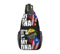 Ecuadorian Puerto Mix Flag Chest Bag Adjustable Crossbody Bag With Zipper Backpack For Shopping Workout Casual