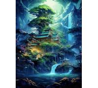 ECUCU Cross Stitch Embroidery Kits for Adults Kids, Fantasy Fairyland Landscape,D,50 * 70cm Cross Stitch Kits 11CT Counted Embroidery for Girls Crafts Supplies Needlework