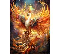 ECUCU Cross Stitch Kits for Adults Kids, Beautiful Phoenix Pattern,40 * 50cm, Full Range of Embroidery Starter Kits Stamped Cross Stitch Kits Beginners for DIY Embroidery 11CT 3 Strands