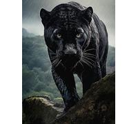 ECUCU Cross Stitch Kits for Adults, Panther in The Forest,30 * 40cm, 11CT Counted Printed Cross Stitch Kits for Beginners Adults Include Embroidery Fabric Threads and Needles