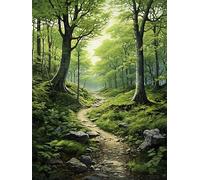 ECUCU Cross Stitch Kits for Adults, Trees Forest Landscape,F 11CT Stamped Counted Cross Stitch Kits, Easy Cross Stitch Patterns, Embroidery Kits for Adults Beginners Kids