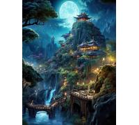 ECUCU Cross Stitch Kits for Beginners, Fantasy Fairyland Landscape,I,50 * 70cm Stamped Cross Stitch Kit for Adults,Cross Stitching Kits Embroidery Starter Kit for Home Decor 11CT