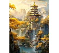 ECUCU Embroidery Cross Stitch Kits for Beginners Adults, Fantasy Fairyland Landscape,E,50 * 70cm Pre-Printed Stamped Embroidery Kits 11CT Needlework Kit DIY Artwork for Adults Kids Girls Home Wall