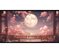 ECUCU Stamped Cross Stitch Kits Pink Cherry Blossom Landscape Printing Cross Stitch Craft Kit,F for Wall Art Home Decoration