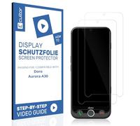 Ecultor 2x protective film 3D compatible with Doro Aurora A30, Flexible, 100% coverage, Fingerprint-ID compatible, Made in Germany, Full Cover screen protector