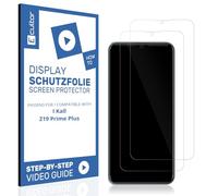 Ecultor 2x protective film 3D compatible with I Kall Z19 Prime Plus, Flexible, 100% coverage, Fingerprint-ID compatible, Made in Germany, Full Cover screen protector