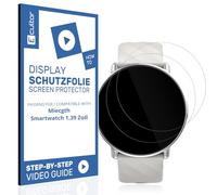 Ecultor 2x protective film 3D compatible with Miecgth Smartwatch 1.39 Zoll, Flexible, 100% coverage, Fingerprint-ID compatible, Made in Germany, Full Cover screen protector