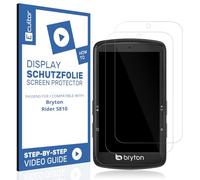 Ecultor 2x protective film 3D Matte compatible with Bryton Rider S810, Flexible, 100% coverage, Fingerprint-ID compatible, Full Cover screen protector