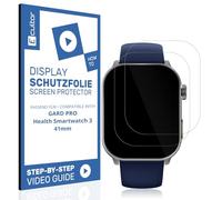 Ecultor 2x protective film 3D Matte compatible with GARD PRO Health Smartwatch 3 41mm, Flexible, 100% coverage, Fingerprint-ID compatible, Full Cover screen protector