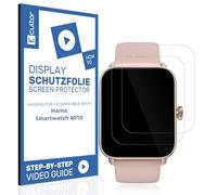 Ecultor 2x protective film 3D Matte compatible with Hama Smartwatch 6010, Flexible, 100% coverage, Fingerprint-ID compatible, Full Cover screen protector