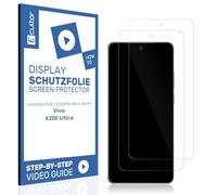 Ecultor 2x protective film 3D Matte compatible with Vivo X200 Ultra, Flexible, 100% coverage, Fingerprint-ID compatible, Full Cover screen protector