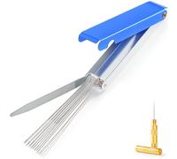 ECuoPix Torch Tip Cleaner, Carburettor Cleaner, Welding Nozzle Tip Cleaner Tools Accessories with 13 Cleaning Wires and 1 Sharp Pick for Carburettors, Gas Openings, Sprinklers and Shower Heads