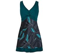 ECUPPER Womens One Piece Swimsuit Plus Size Swimwear Floral Printed Swimming Costume with Skirt Deep Green 4XL