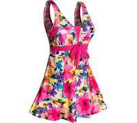 ECUPPER Womens Plus Size Swimsuit One Piece Skirted Swimwear Tummy Control Swimming Costume with Shorts Deep Pink