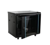 ECUTEE Data Server Rack Cabinet 9U Network Computer & Server Racks 19 Inch Black Storage Rack for Home Office Server Room Computer Equipment with Glass Door, 450mm Deep Wall Mounted 600×450×500mm