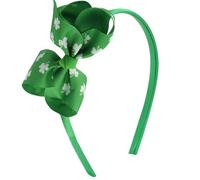Ecuupas Green St Patrick's Day Hair Band Shamrock Bow Clover Leprechaun Headband Design Luck Of The Irish Hair Accessories for Women Girls Toddler St Patrick's Day Wear Gifts