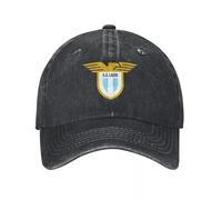 ECUXSRHN Washed Vintage Baseball Cap SS Lazio Football Club Hat Man for The Sun Black