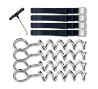 ECVGHD 4Pcs Portable Corkscrew Shape Trampoline Stakes Tent Stake Anchors Easy to Use
