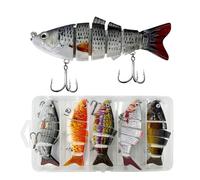 ECVGHD 5 Pcs Multi Jointed Swimbait Fishing Lures Slow Sinking Artificial Baits