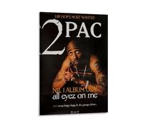 ECVHLXFQ 2PAc All Eyez on MePop Songs Album Rapper Classic Album Canvas Print Signature Decor Bedroom Home Office Decor Teen Decor12x18inch(30x45cm) Frame-style-1