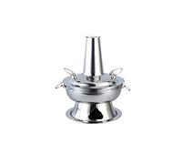 ECVYGJ Hot Pot 30cm Thickened Stainless Steel Hotpot, Traditional Beijing Hot Pot Soup Burn Charcoal Kitchen Cooking Pots Set, Non-Stick Silver