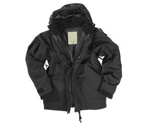ECWCS JACKET WATERPROOF MENS PARKA ARMY COMBAT RAINPROOF + FLEECE BLACK S-3XL