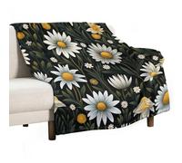 ECWECC Daisy Blanket Warm Blankets Throws for Sofa Fluffy Blanket Flower Bed Throw for Bedroom, Couch, Travel, Kids, Bedroom Accessories Ornamental