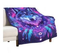 ECWECC Fleece Throw Wolf Blanket 3D Personalisation Animal Wolve Versatile Warm Blanket Throw Fluffy for Sofa And Couch, Soft Cozy Bed Flannel Blanket for Travel 30"x50" Inch