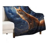 ECWECC Fox Blanket Throw Gifts for Children Fleece Blankets Animal Print Fluffy Snugly Soft Warm for Kids Adults Travel/Single Women Girls Graduation Valentine's Day 168x228cm