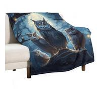 ECWECC Owl Blanket Gifts for Humans Flannel Blanket Bird Theme Fluffy Snugly Soft Warm Fuzzy Blanket for Bed Sofa Fuzzy Blanket Room Decor Graduation Valentine's Day 80x100cm