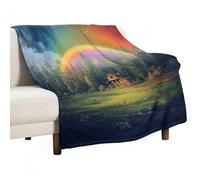 ECWECC Rainbow Blanket Gifts for Humans Sofa Throws Colourful Landscape Soft Cozy Warm Flannel Bedding for Girls Kids Adults Couch Travel Outdoor Birthdays Valentine's Day 150x200cm