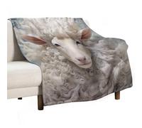 ECWECC Sheep Print Blanket Soft Lightweight Throws Flannel Lamb Printed Blanket Gift for Adults Mom Father Travel Blanket All Seasons 30"x40"inch