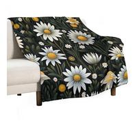 ECWECC Throw Blankets Daisy Flower Blanket Great Gifts for Women Fluffy Snugly Flannel Fleece Blanket for Bed Sofa Fuzzy Blanket Room Decor Christmas/Thanksgiving Valentine's Day 168x228cm