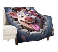 ECWECC Throw Blankets Pig Kids Blanket 3D Piglet Animal Lovers for Fluffy Snugly Flannel Fleece for Bedroom Living Room Sofa Office Birthdays Graduation 80x100cm