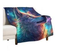 ECWECC Throw Blankets Wolf Soft Blankets And Throws Animal Wolve for Children Fluffy Snugly Soft Warm Fuzzy Blanket for Bedroom Living Room Sofa Office Birthdays Valentine's Day 80x100cm