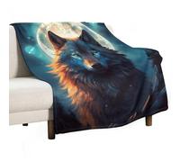 ECWECC Throw Blankets Wolf Soft Blankets Throws Animal Wolve for Children Fluffy Snugly Warm Fuzzy Blanket for Bedroom Living Room Sofa Office Birthdays Valentine's Day 80x100cm